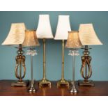 Three pairs of modern table lamps