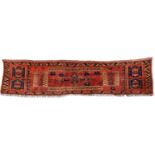 An antique Afghan red ground woolen tent hanging