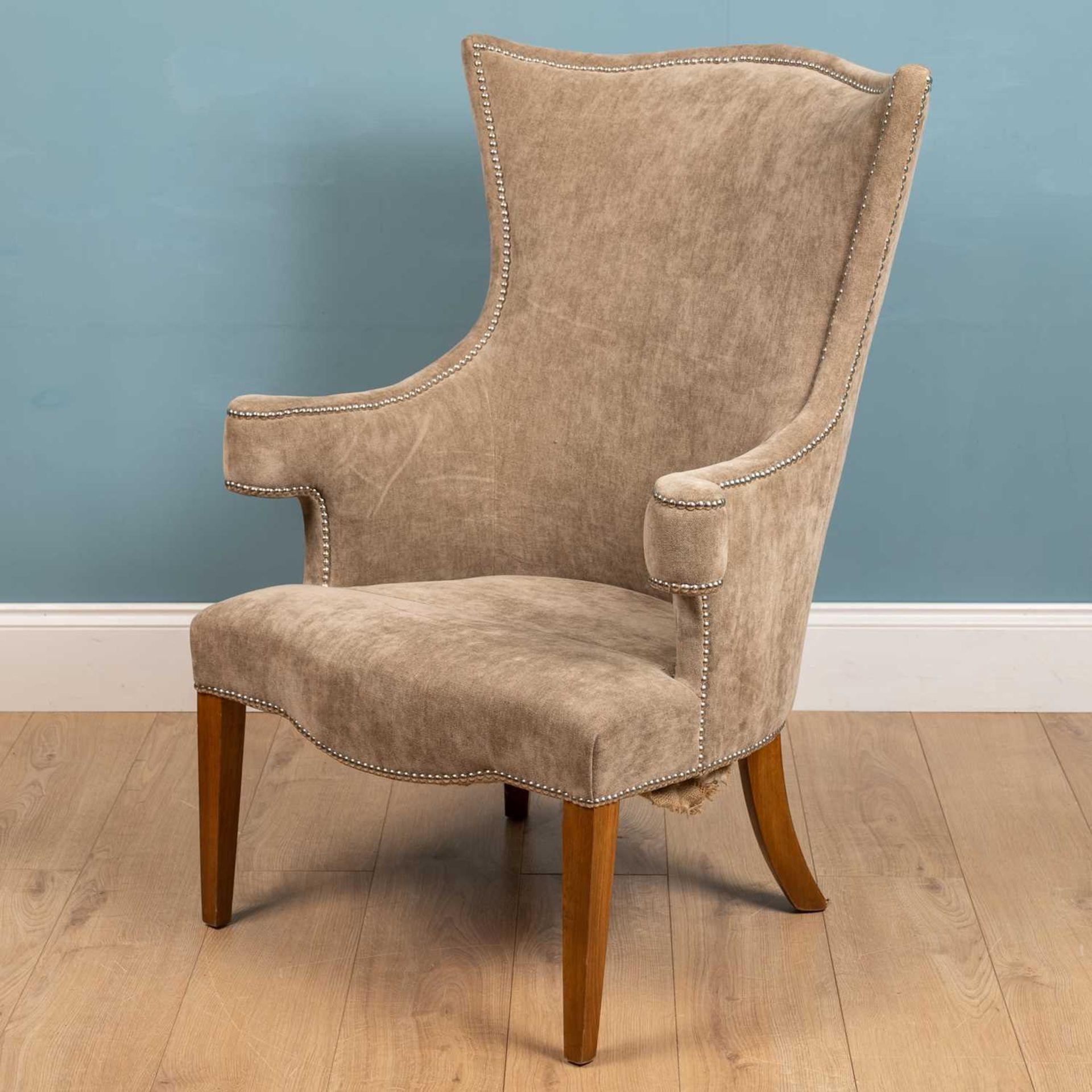 A William Yeoward style red and taupe upholstered chair - Bild 7 aus 8