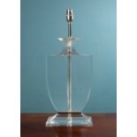 A lucite table lamp