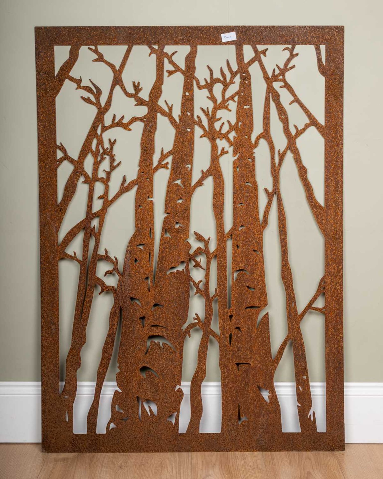 A pierced steel silhouette picture of autumn woodland trees - Bild 2 aus 2