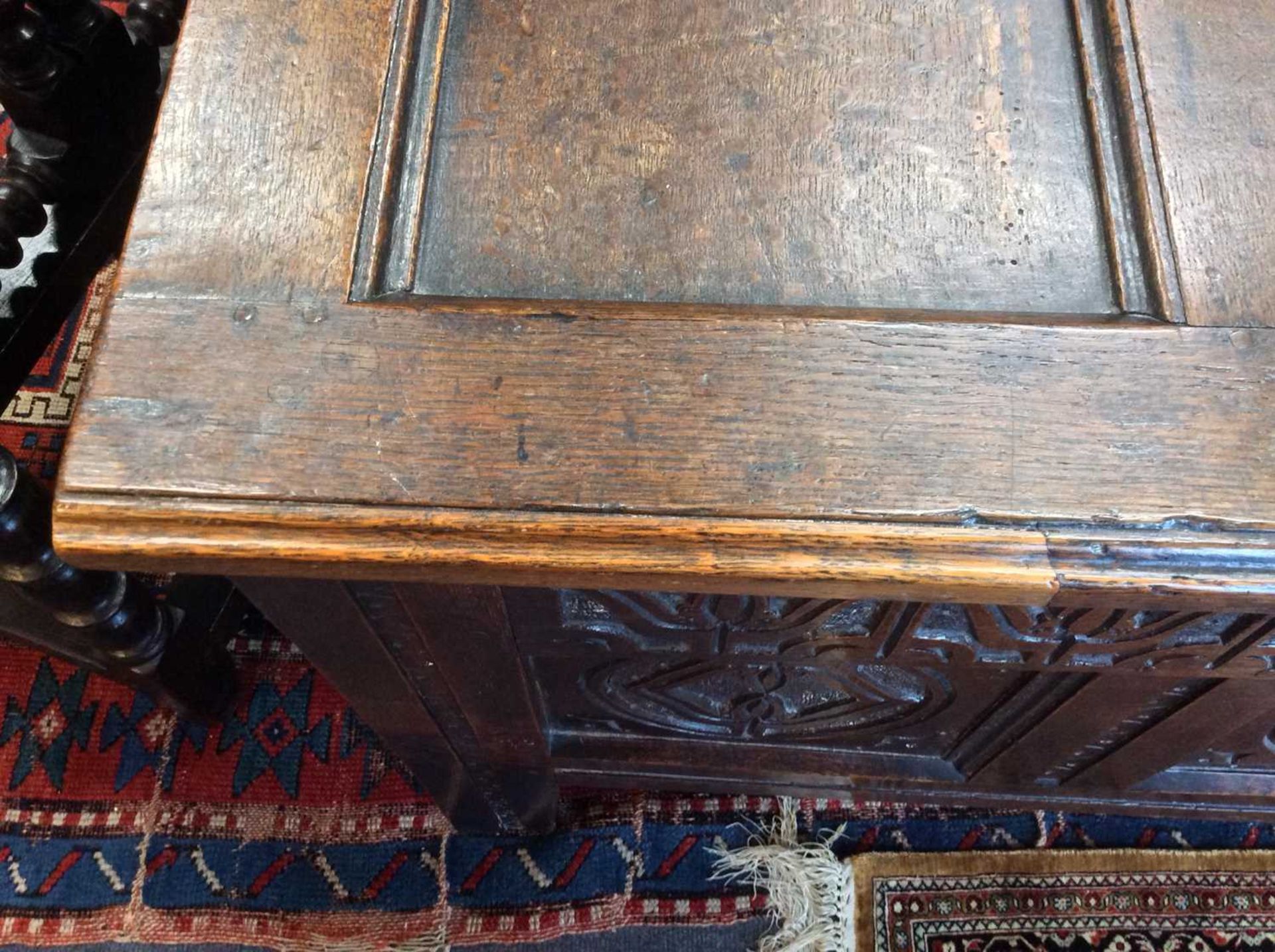 A Charles II oak coffer - Image 14 of 16