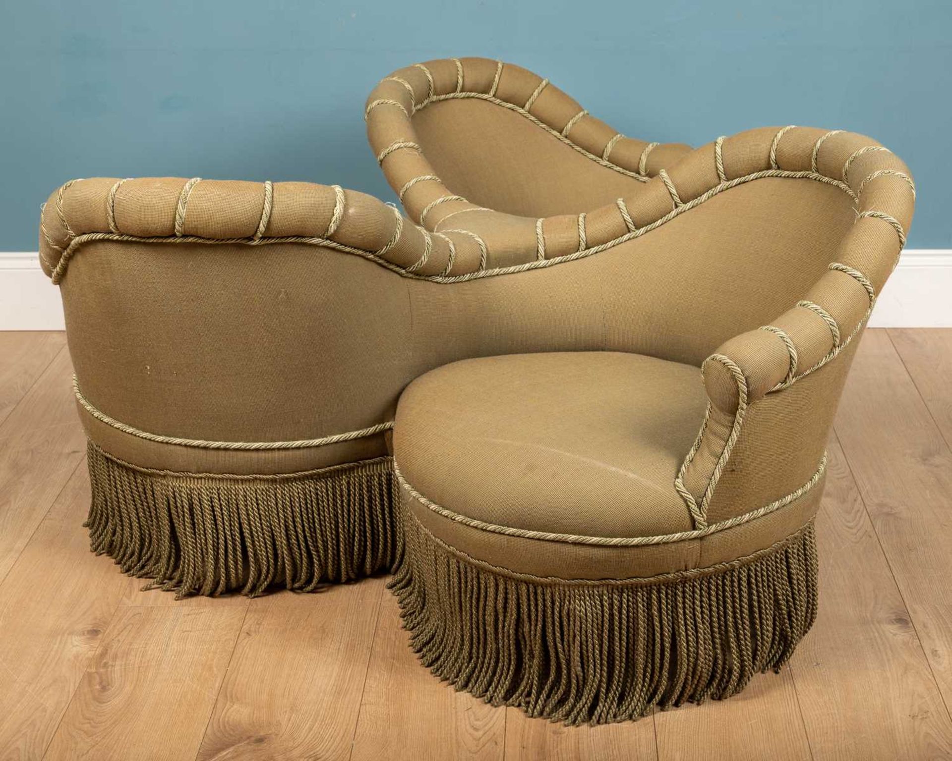 A Victorian three seater couch of circular design