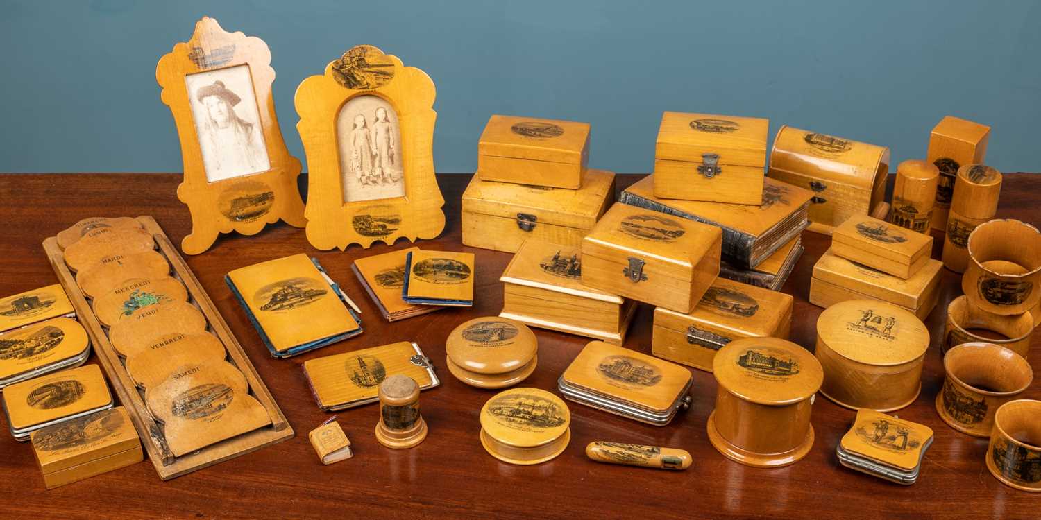An assortment of French Mauchline ware