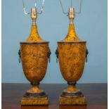 A pair of toleware table lamps