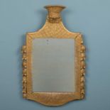 An antique continental small dressing table or wall mirror