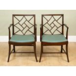 A pair of Edwardian chinoserie style chairs