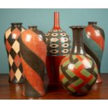 A set of five pottery vases by Emmanuel Maldonado