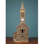 An antique naive model of a church