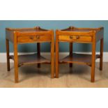 A pair of 19th century maple try top side tables