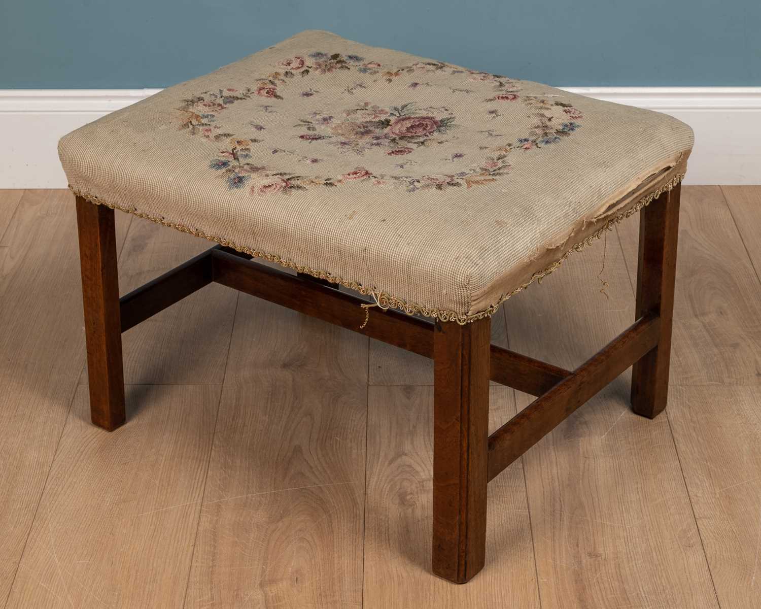 A Georgian rectangular dressing stool - Image 3 of 4