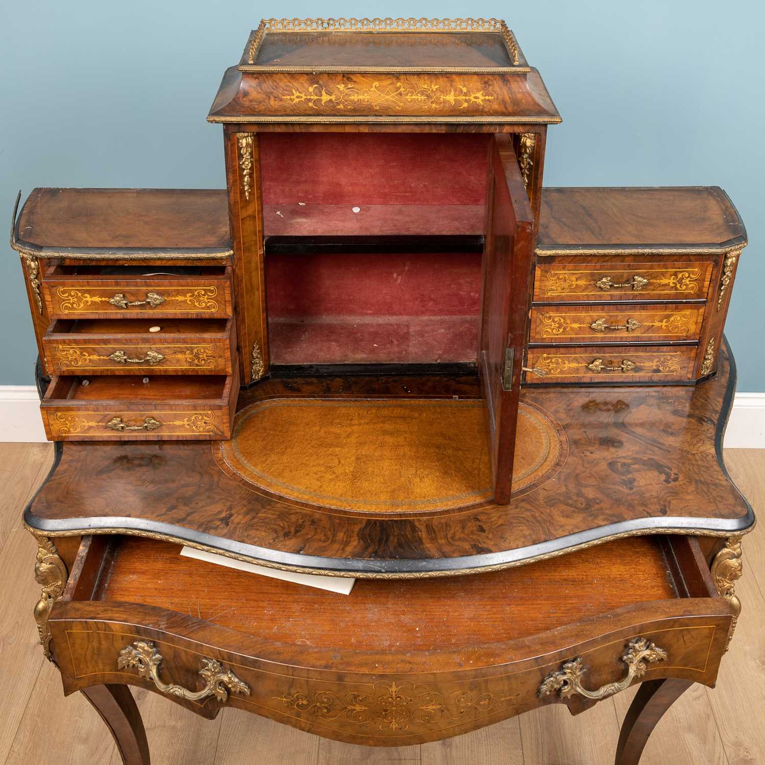 A 19th century French, lady's writing desk - Image 2 of 9