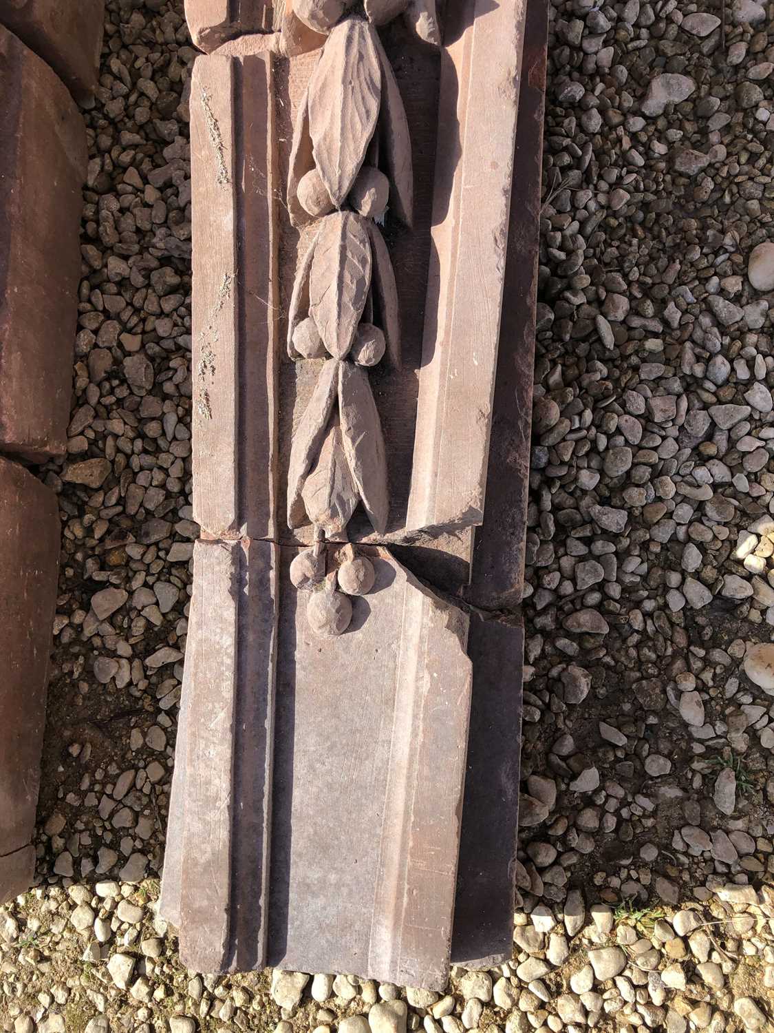 A pair of carved red sandstone architectural scrolling corbels - Image 4 of 7