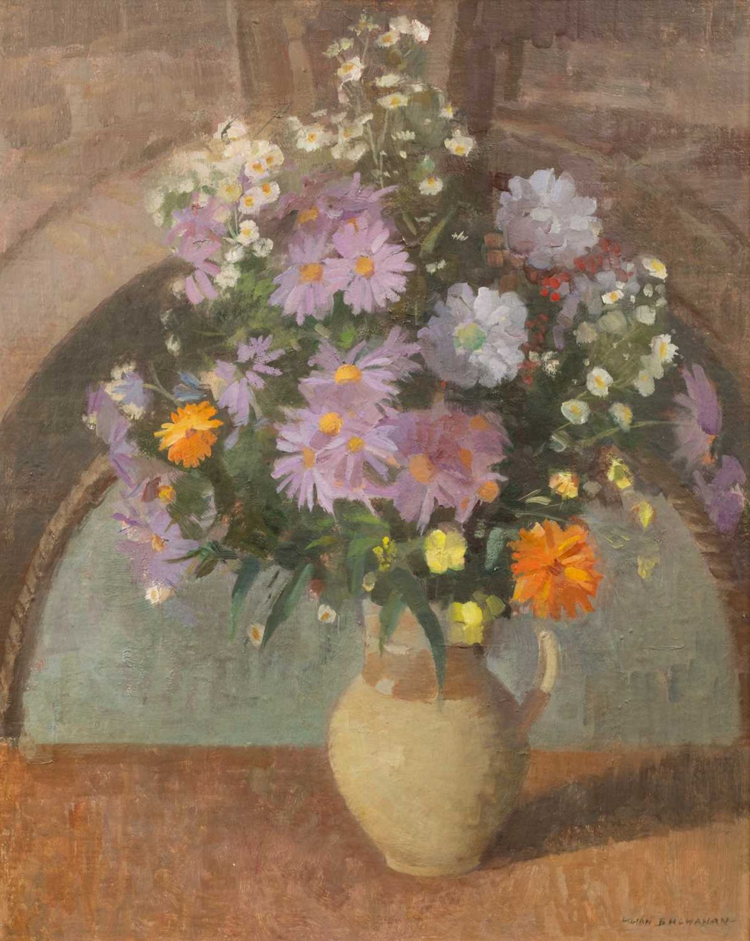 Lilian Buchanan (British, b.1914 - d.2004), Still life depicting flowers in a jug