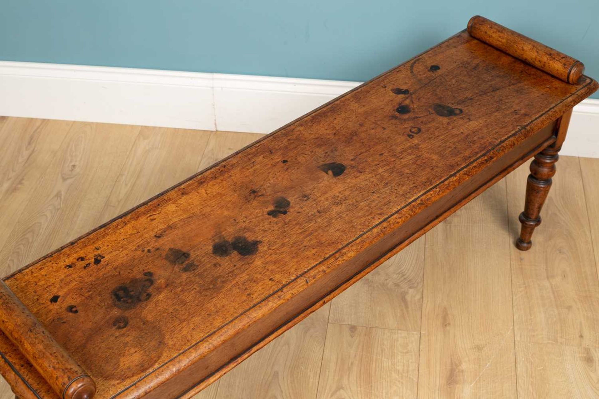 A mid-Victorian mahogany hall bench or window seat - Image 3 of 3