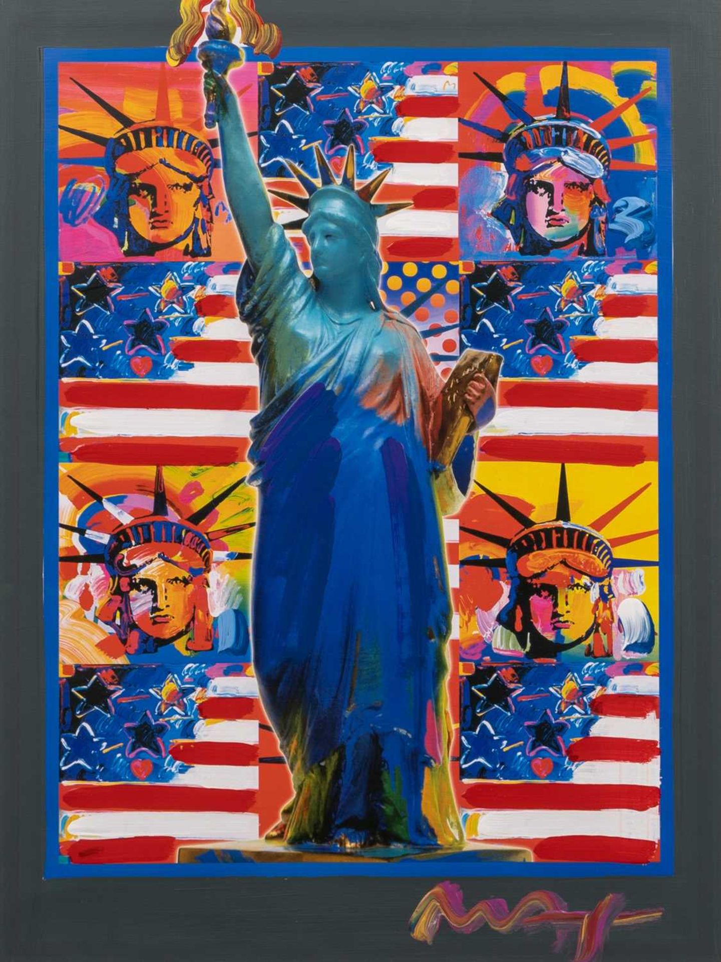 Peter Max (American, b.1937-), God Bless America - With Five Liberties