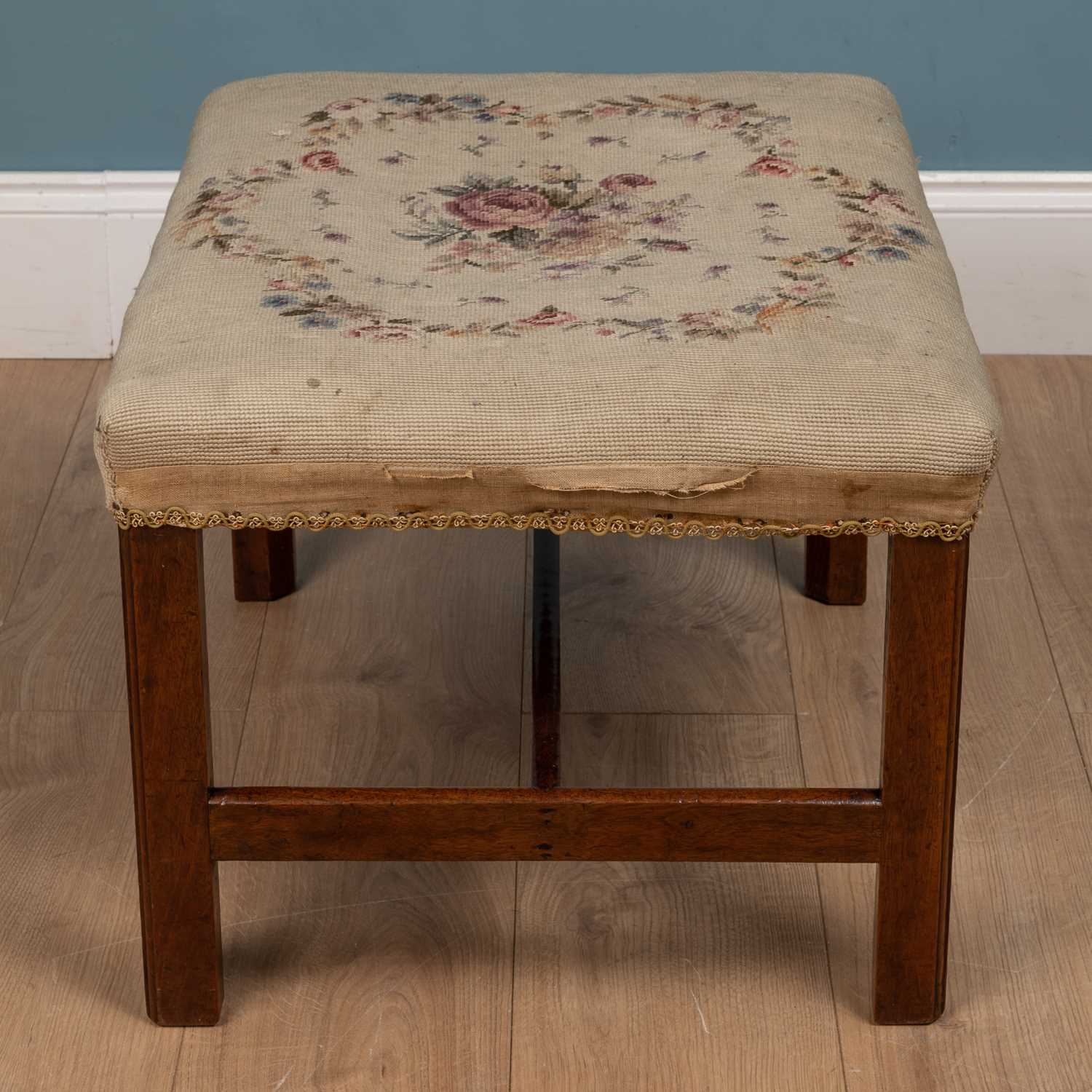 A Georgian rectangular dressing stool - Image 4 of 4