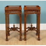 A pair of Georgian-style hardwood occasional tables