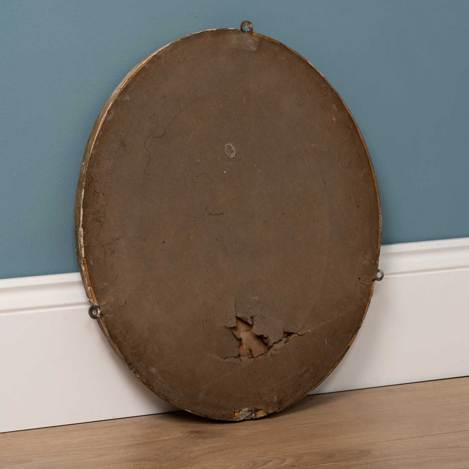 An antique small oval wall mirror - Image 3 of 3