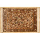 A small Kashmiri silk rug, 116cm x 77cmGood used condition.