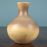 A studio pottery vase of squat baluster form by Delan Cookson decorated in brown glazes and