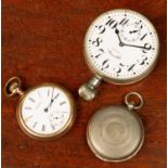 A collection of three pocket watches to include one Doxa Automobile watch; one patent E.J.T No 15061