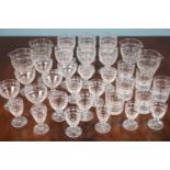 A suite of American cut glassware with cut decoration consisting of six rummers (1.5cm high); six