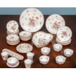 A collection of Dresden porcelain, cups and saucers, dishes, and an inkwellAll with some slight wear