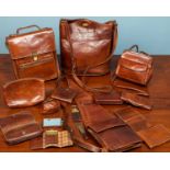 An assortment of leather 'The Bridge' bags, including one shoulder bag, one satchel and various