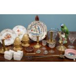 An assortment of miscellaneous items to include one Iznik style Greece made plate, two wooden