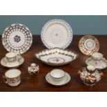 A small collection of Derby porcelain 18th century and later, consisting of teabowl and saucer,