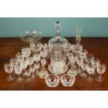 An assortment of crystal and glassware, comprising of a pair of Waterford crystal bowls, a large