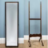 A cheval mirror, mahogany, 137cm h x 40cm wUsed condition