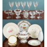 An assortment of various ceramics, glass and other items, comprising of ten cut glass cups, one