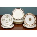 A set of six Cauldon Ltd porcelain dinner plates, each with a double crest, 26cm diameter, and