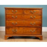 A small Georgian chest of drawers, 94cm w x 49cm d x 81cm hUsed with marks consistent with age and