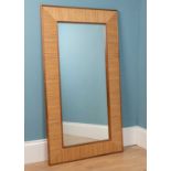 Style of Paul Frankl for Brown and Saltman combed wood mirror, mid-century, 66cm wide x 119cm high.