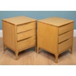 A pair of Ercol Rimini bedside chests, oak, 45cm w x 45.5cm d x 61cm hUsed condition with marks