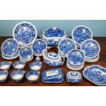 A collection of Copeland Spode 'Blue Tower' porcelain, comprising of one large tureen, siz large