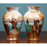 A pair of late 19th century Limoges porcelain vases