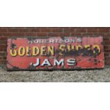 A large 'Robertson's Golden Shred Jams' wooden sign