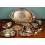 A Mappin & Webb silver plated canteen of cutlery and other miscellaneous items