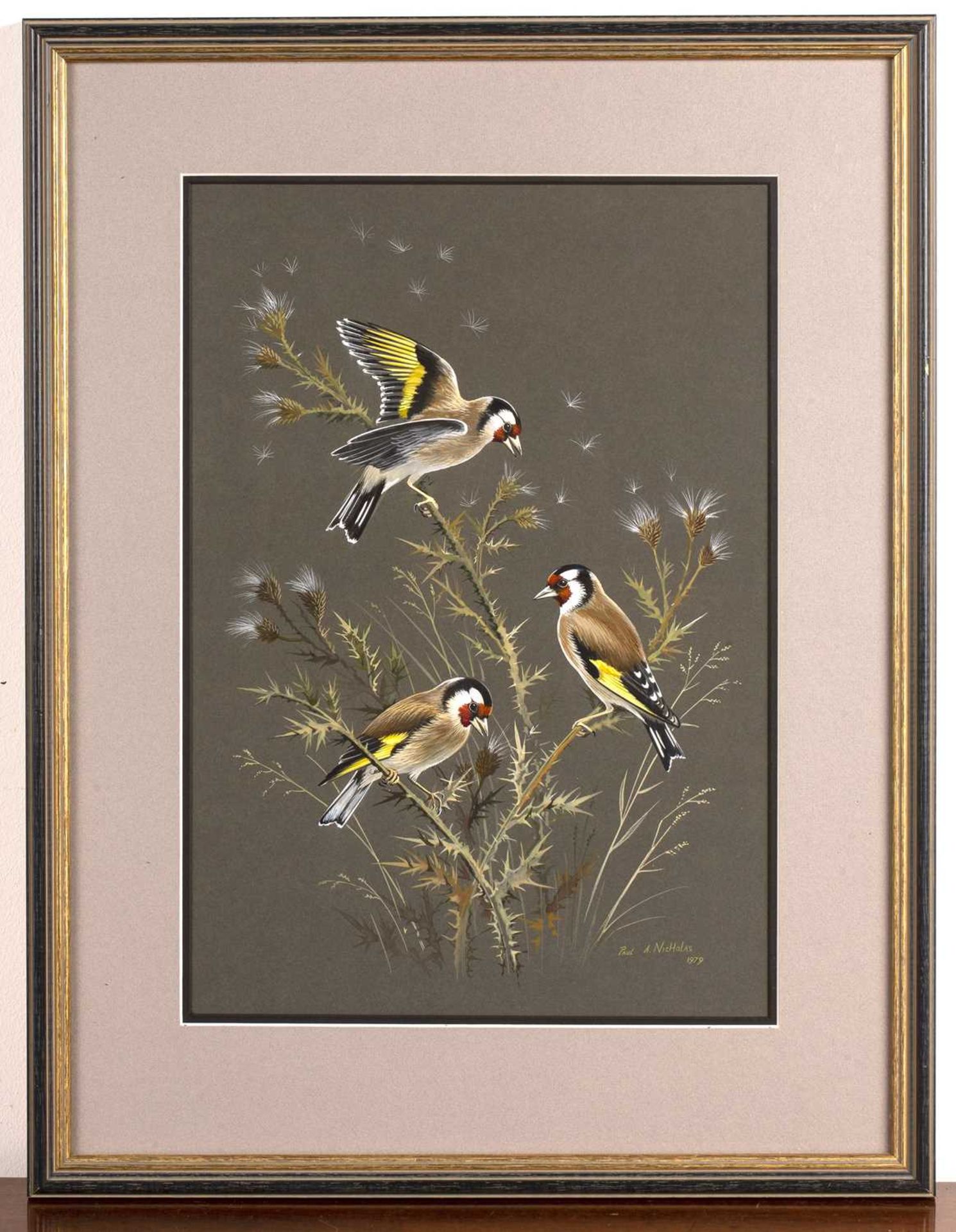 Paul Alexander Nicholas (b.1943) 'Goldfinches' watercolour and gouache, signed and dated 1979 - Bild 4 aus 4