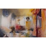 Simon Jones (Contemporary) '18 Folgate Street, Jarvis's dressing room', watercolour, signed and