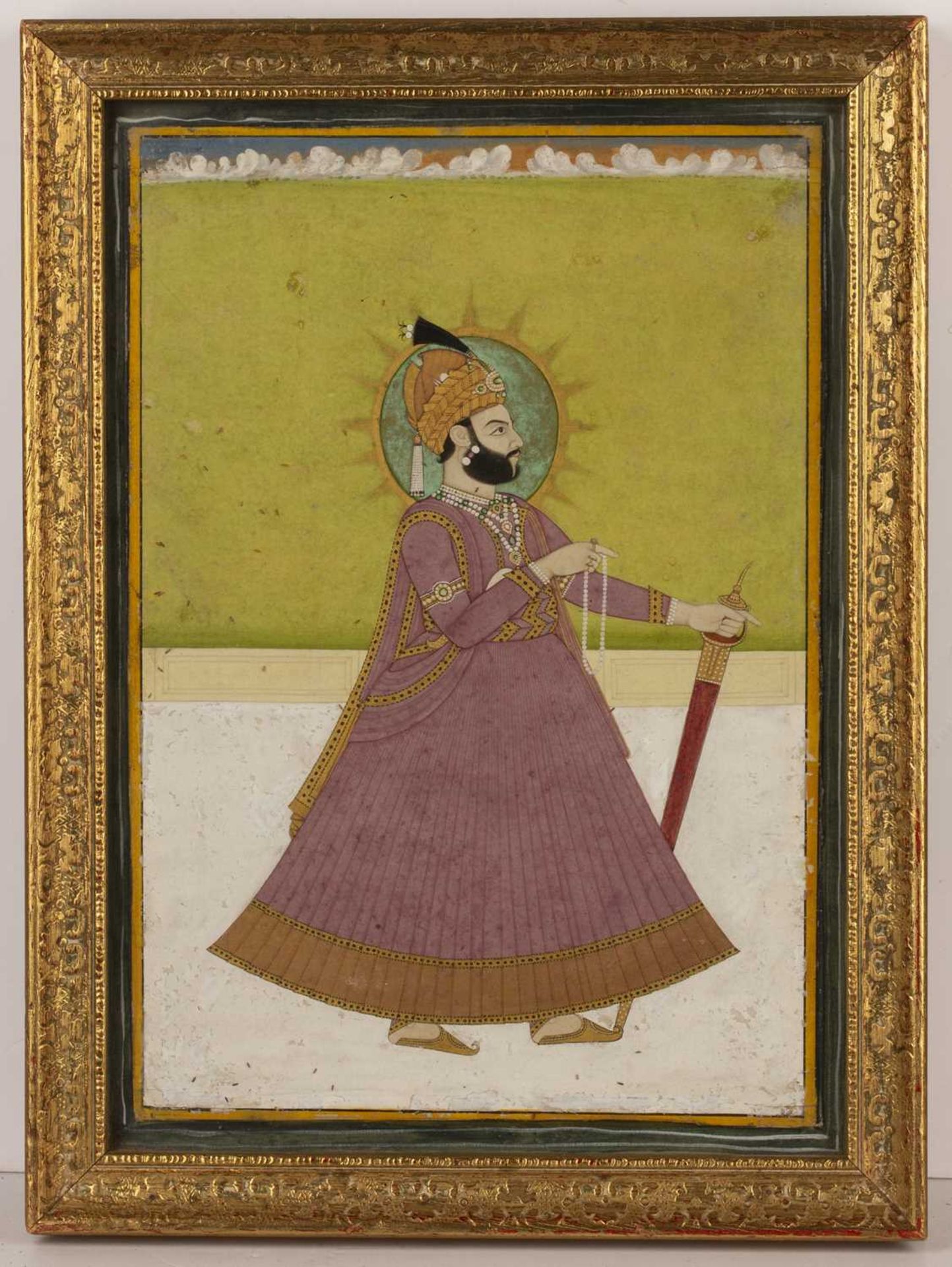 Group of portraits Indian, comprising of a portrait of Jagat Singh I, depicted holding a sword to - Image 6 of 9