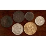 Edward VII 1906 sovereign 8g approx overall, a silver sovereign case, a brass sovereign case and a
