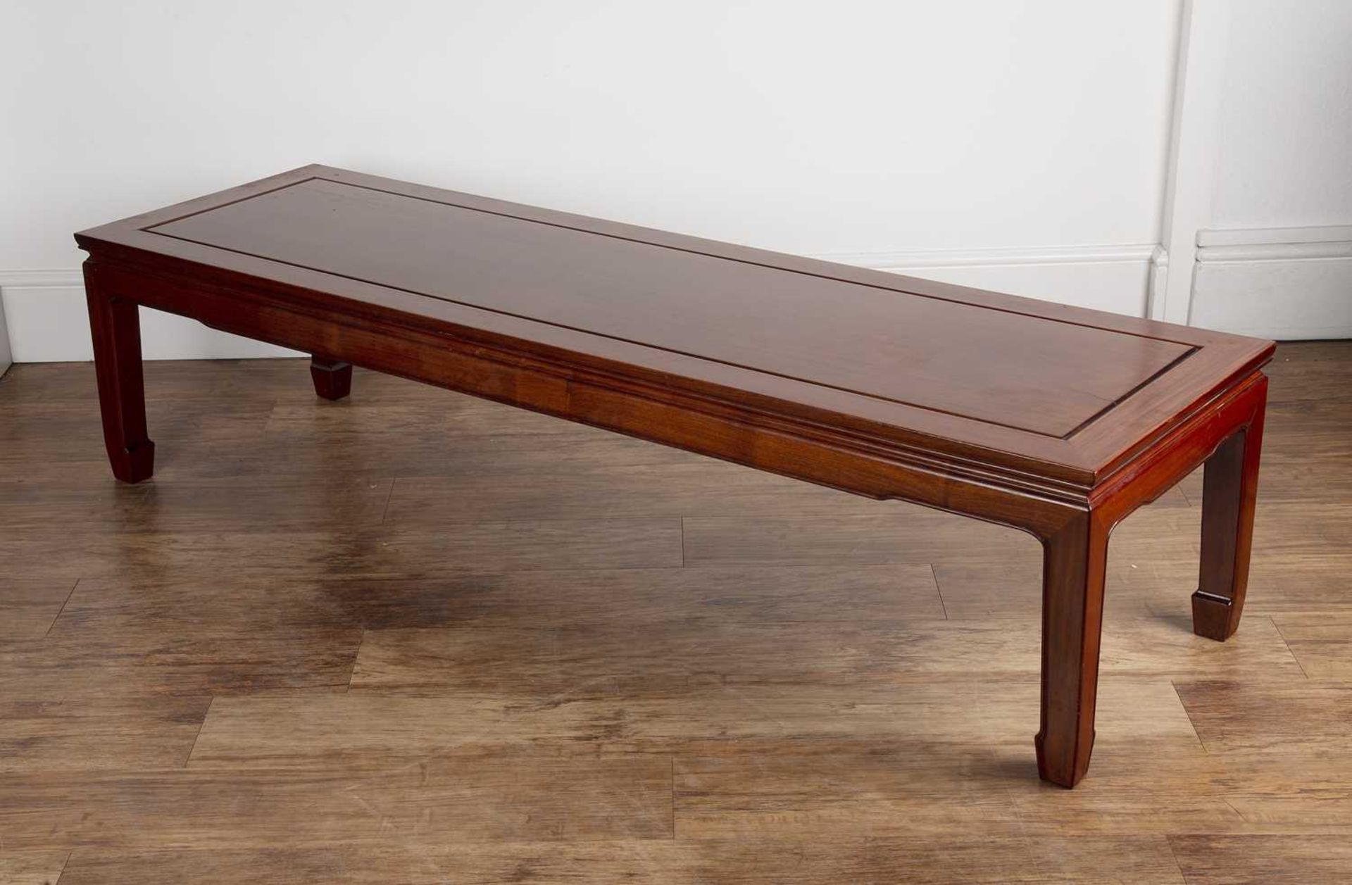 Hardwood Ming style low table Chinese, 20th Century, 66cm long x 51cm deep x 40cm highGenerally good - Image 3 of 4