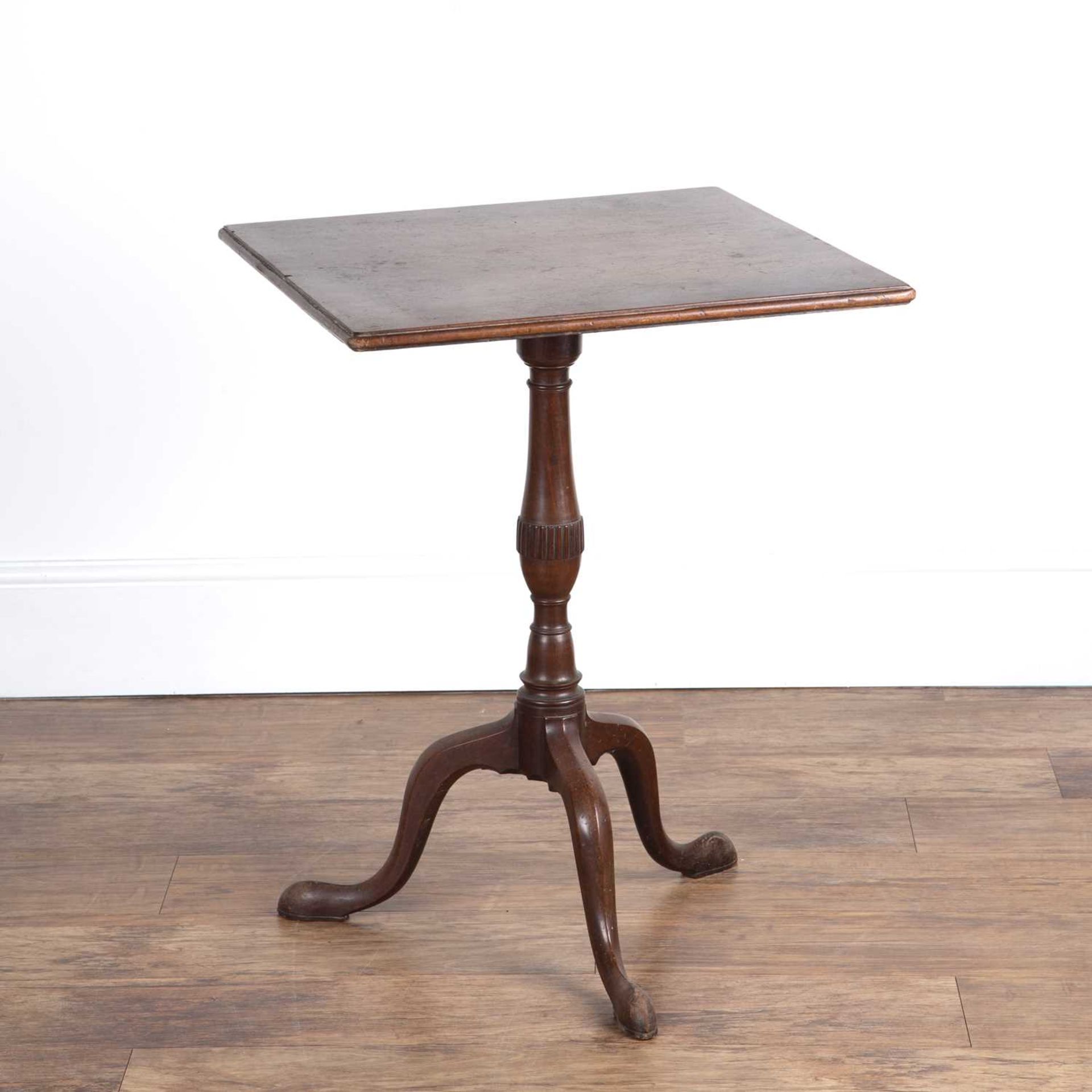 Mahogany square top occasional table 19th Century, with tripod supports, 56cm square x 71cm