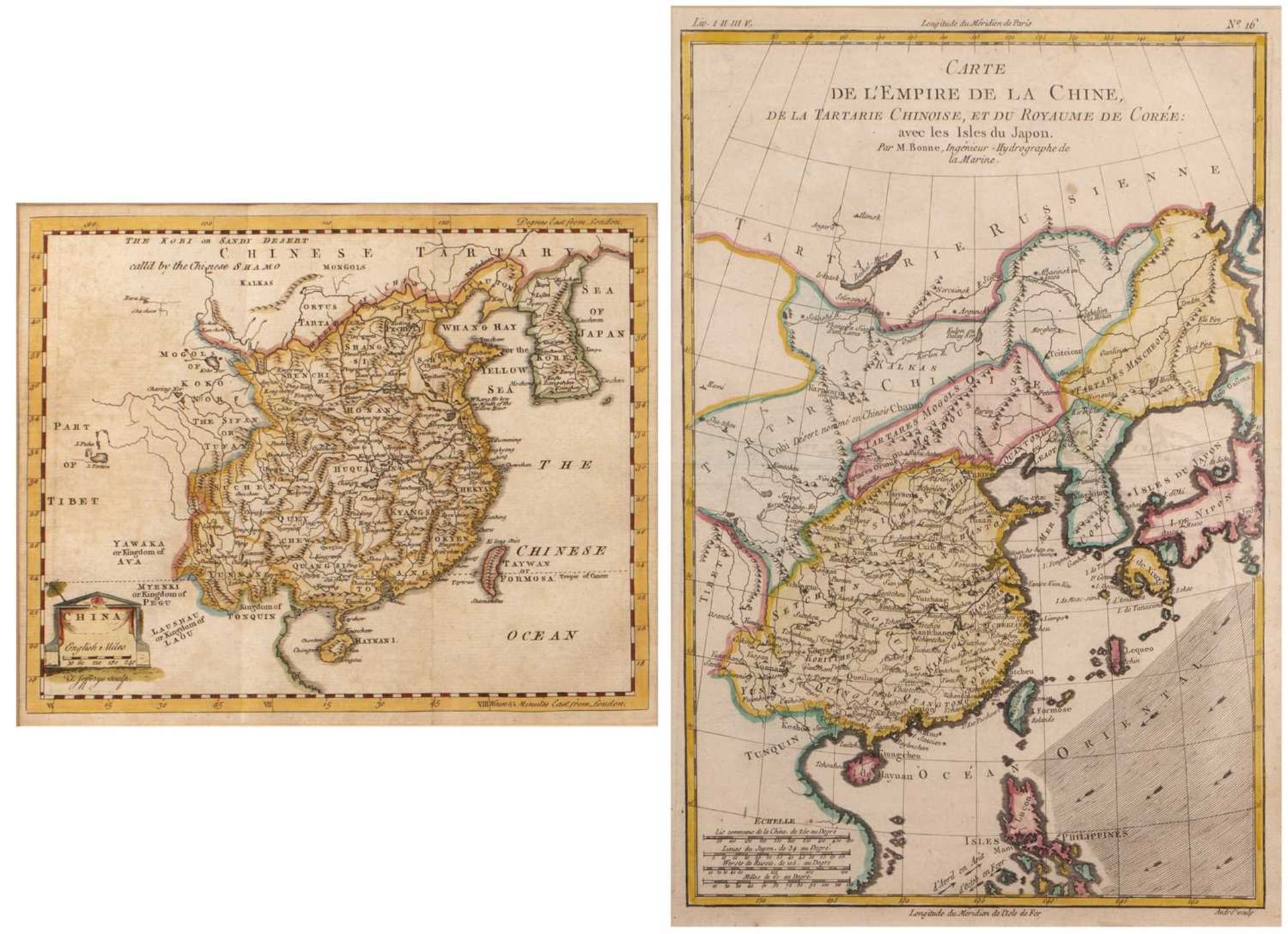 Carte (map) de l'Empire de la Chine by Rigobert Bonne (1727-1795), 33.5cm x 23cm, a further map of