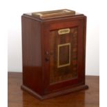 Large mahogany Country House style post box 20th Century, with brass plaque reading 'letters' and